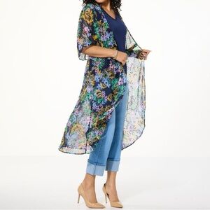 Iman Floral Sheer Kimono Cardigan